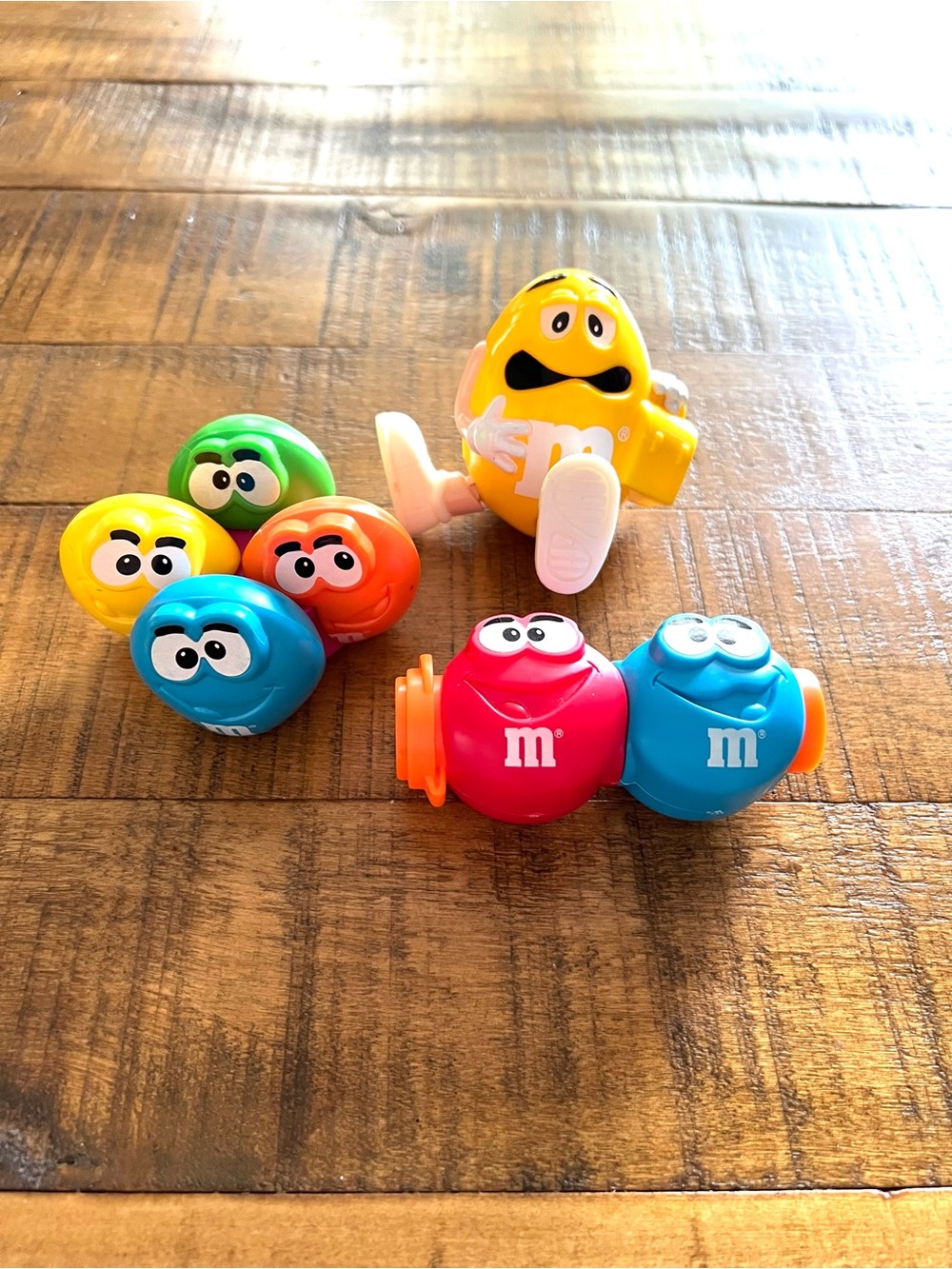 Vintage 1990s Burger King M&M Figures Lot Candy Dispenser Rolling Noise Maker